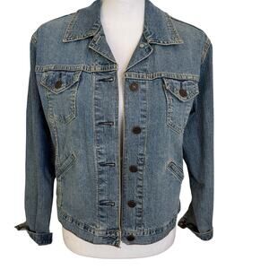 Levi Strauss Signature Denim Jacket Women's Small 4/6 Blue Jean Trucker